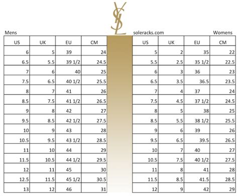 ysl shoe size guide|saint laurent shoes size guide.